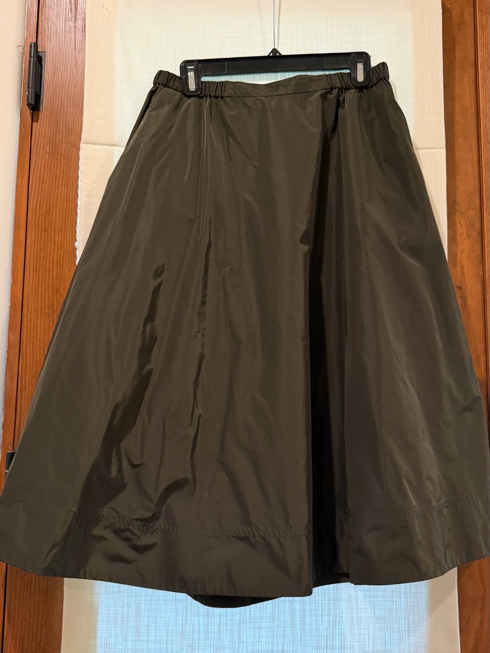 Aspesi Olive Green Full A-Line Skirt,nylon